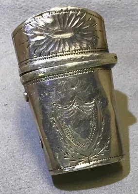 $48 • Buy Antique Hallmarked Silver Match Safe Engraved Design With Button Release Lid