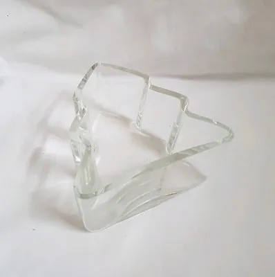 SALE ❀ڿڰۣ❀ KENNETH TURNER Signed CHRISTMAS TREE DESIGN Clear Glass BONBON DISH ❀ • £29.99