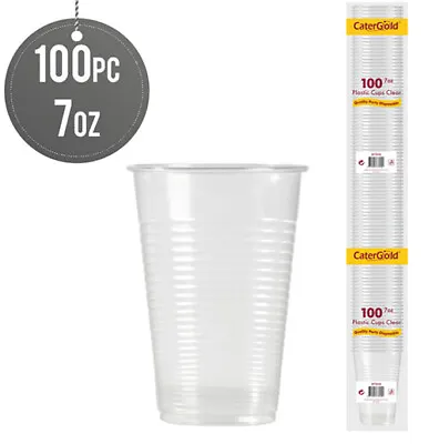 Re-usable Recycleable Plastic Catering Party Tumbler Cups 7oz 200PK (Clear) • £7.99