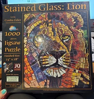NEW Stained Glass Lion 1000 Pc Jigsaw Puzzle Mosaic Cynthie Fisher • $19.99