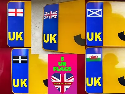 Pack Of 2 VARIOUS UK Number Plate Badge Flags Travel Stickers DVLA Compliant • £2.39