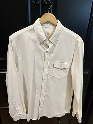 J Crew Mens Shirt Medium Natural Color Slim Fit Long Sleeve Button Down Casual • $10