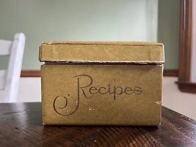 Vintage Cardboard Recipe Box With Recipe Clippings Handwritten Recipe Cards • $15.95