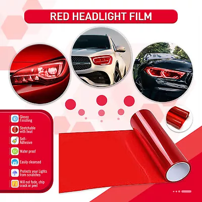 Wide Gloss Light Black Smoke Taillight Headlight Fog Light Tint Film Vinyl NEW • $8.49