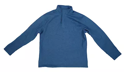 Rohan Mens Blue Long Sleeve Mock Neck 1/4 Button Up Pathway Pullover Sweater L • $19.99