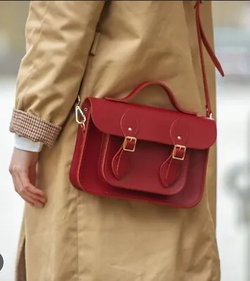 The Cambridge Satchel Company Red 11 Inch Batchel Shoulder Bag Immaculate • £54