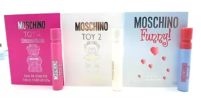 Set 3 Moschino .03oz EDT Spray Sample Vial Lot: Funny Toy 2 Toy 2 Bubble Gum • $14.96