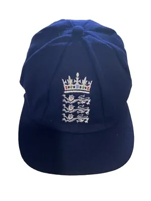 Navy Melton Wool Classic Senior Cricket Cap With England Logo 58-61cm • £9.99