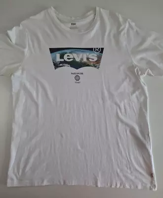 Levi's Worldwide T-Shirt GOOD CONDITION White Size L Top LOTS LISTED San Fran • £7.99