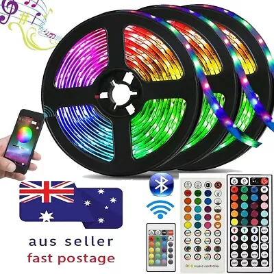 5M 10M 20M Wifi LED Strip Lights 5050 RGB Bluetooth Music Control 44Key + Power • $8.53