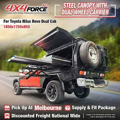 Canopy Dual Wheel Carrier Drop Down Ladder For Toyota Hilux Revo Dual Cab MEL • $3999