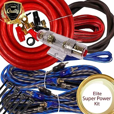 Complete 4 Channels 2500W 4 Gauge Amplifier Installation Wiring Kit Amp PK3 Red • $41.99