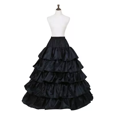 Women Crinoline Petticoat Black Hoop Skirt For Wedding Bridal Dress • £20.02