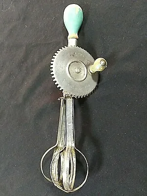 Vintage Hand Mixer/Beater A & J Blue Handle USA Oct.91923 • $9.99