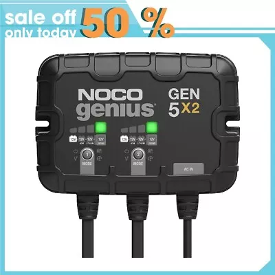 NOCO GEN5X2 12V 2 Bank - 10 Amp On-Board Battery Charger • $131.95