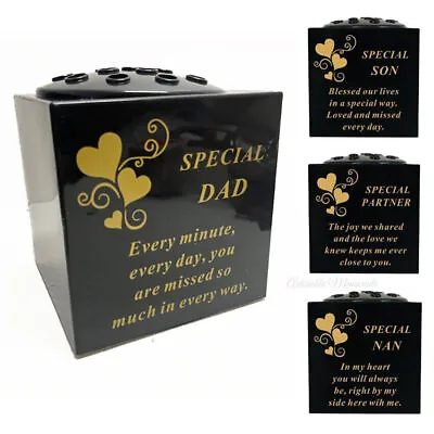 Graveside Holder Pot Memorial Cemetery Black Gold Grave Sentimental Vases New • £12.99