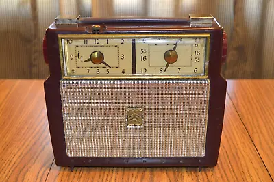 Vintage Motorola Model 53LC2 Portable AM Tube Radio & Windup Clock Parts/Repair • $34.99