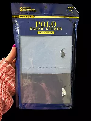 Polo Ralph Lauren Shirts V-necks 2 In A Pack Brand New Size M Kids 10/12 • £12.87