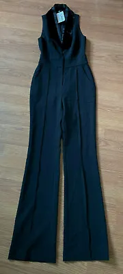 $89.99 • Buy L'agence Tuxedo Jumpsuit Velvet Collar Womens Size 2 Black New *z