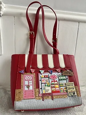 Vendula London Red Corner Shop Collie Dog Shopper Shoulder Bag Handbag • £89.99