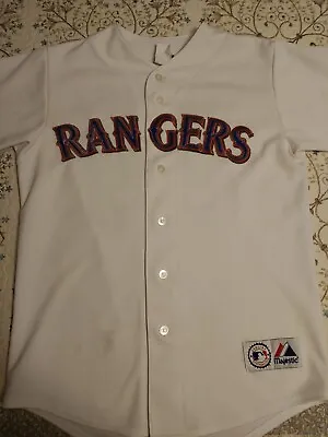 Texas Rangers Mark Teixeira Majestic MLB Baseball Jersey Authentic White Sewn • $50.25