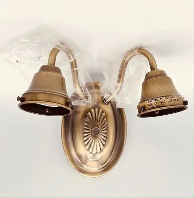 Vintage Nos Brass Double Arm Wall Mounted Sconce Incandescent Light Fixture Ul • $72.95