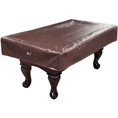 Used 9ft. Brown Heavy Duty Leatherette Pool Table Cover (STAINED) • $31.29