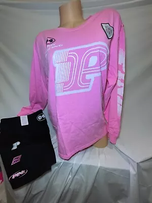 NEW Victorias Secret PINK Oversized Long Sleeve Campus Tee Shirt RACING S-XXL🔥 • $46.50