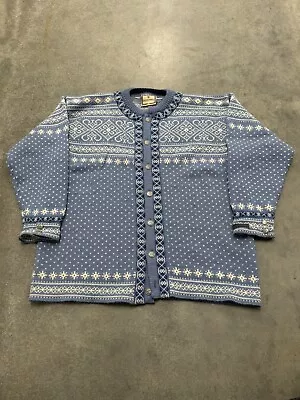 Dale Of Norway Button Wool Cardigan Sweater Men 2XL Blue Knit  • $99.99