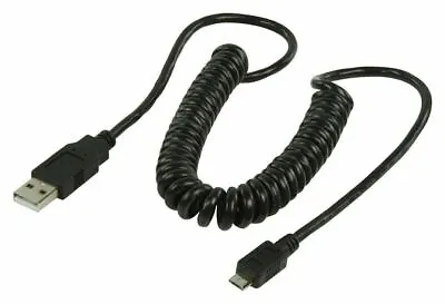 Ex-Pro® 2m Coiled Micro USB Data Charge Cable For Samsung Smart Mobile Phones • £3.29