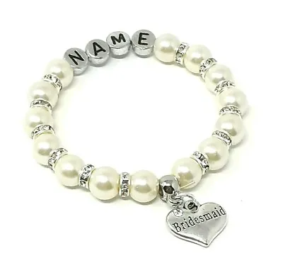 £3.95 • Buy Personalised Wedding Charms Bracelet Ladies Girls With Free Gift Bag 