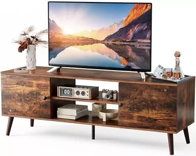 TV Stand For 55 60 Inch TV Entertainment Center With Storage Cabinet Mid Ce... • $88.82