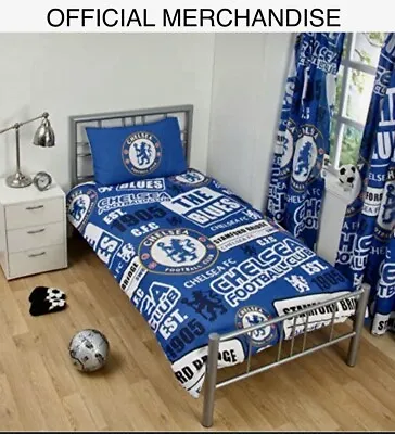 Official Chelsea FC Duvet Cover Bed Football Club Bedding Set Single & Pillow • £23.99