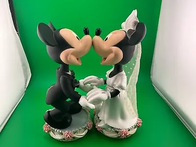 Mickey And Minnie Mouse Magnetic Nose Wedding Kissing Bobblehead Set • $45