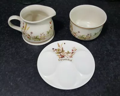 'Harvest' Oven-to-tableware By M&S. Spoon Rest Cream Jug And Sugar Bowl • £9.50