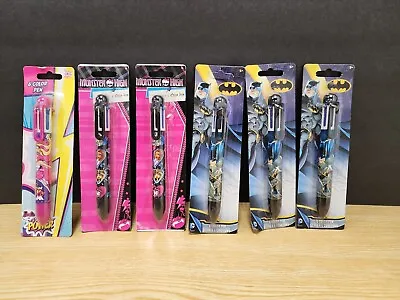 Batman Barbie And Monster High 6 Color Pen Lot Of 6 • $16.49