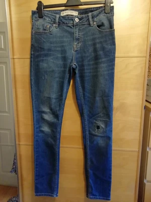 £12.99 • Buy Next Size 10 Regular Ladies Relaxed Skinny Jeans - Free P&p - Distressed To Knee