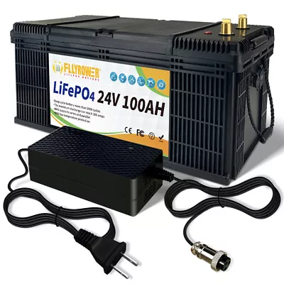 LiFePO4 24V 100Ah Lithium Battery BMS Solar Deep Cycle RV Camper Marine Trip • $399