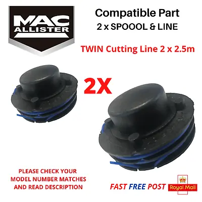 MacAllister MGTP300P Spool  & TWIN Line For Strimmer Trimmer X 2  FAST POST  • £13.95