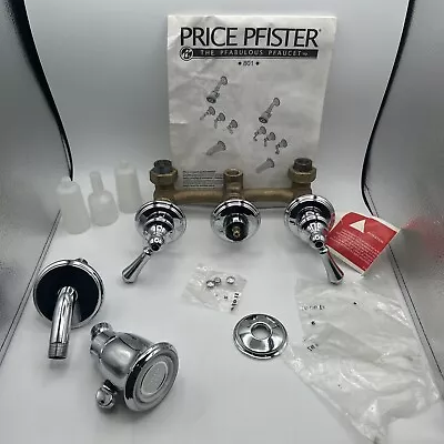 New Price Pfister 3 Handle Style Tub Shower Body Brass  2 Chrome Handle 801-80BC • $39.78