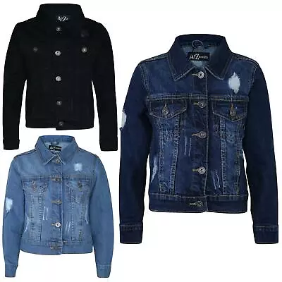 £12.99 • Buy Kids Boys Denim Jacket Designer Ripped Jeans Fashion Jackets Coat Age 3-13 Years