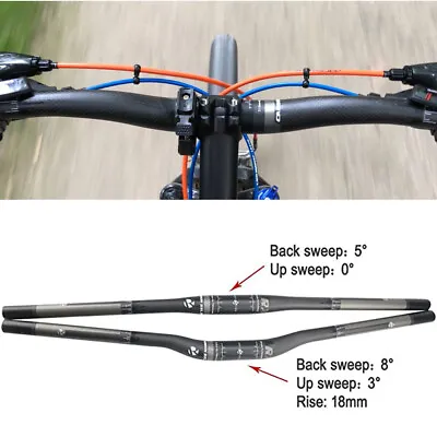 Mountain Bike MTB Handlebar 31.8 Flat Riser Bars For MTB Bicycles Carbon Fiber • $23.99