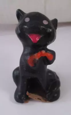 Vintage GURLEY HALLOWEEN BLACK CAT  With BOW TIE CANDLE • $19.99