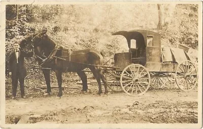 RPPC Real Photo Postcard Of F.S. Bixler Co Horse Drawn Delivery Wagon Easton PA • $19.99
