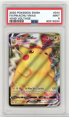 PSA 9 Mint Pikachu VMAX 044 - Vivid Voltage - Pokemon TCG Card • $19.99