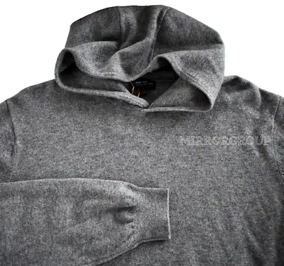 PETER MILLAR CROWN Gray 70%MERINO WOOL 30%CASHMERE Knit HOODIE Sweater L ENGLAND • $150