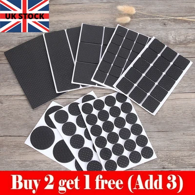 Self Adhesive Floor Protectors Chair Leg Pads Table Feet Anti Scratch Rubber Pad • £2.98