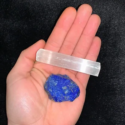 One (1) Charged Lapis Rough Gemstone + A FREE Selenite Charging Stick • $11