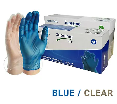 10 20 100pcs Vinyl Gloves Latex Free Mechanic Disposable Medical Rubber Boxed • £6.89