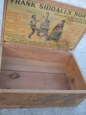 Very Rare Antique Vintage Wooden  Box FRANK SIDALLS SOAP  Wood Box Paper Labels • $350